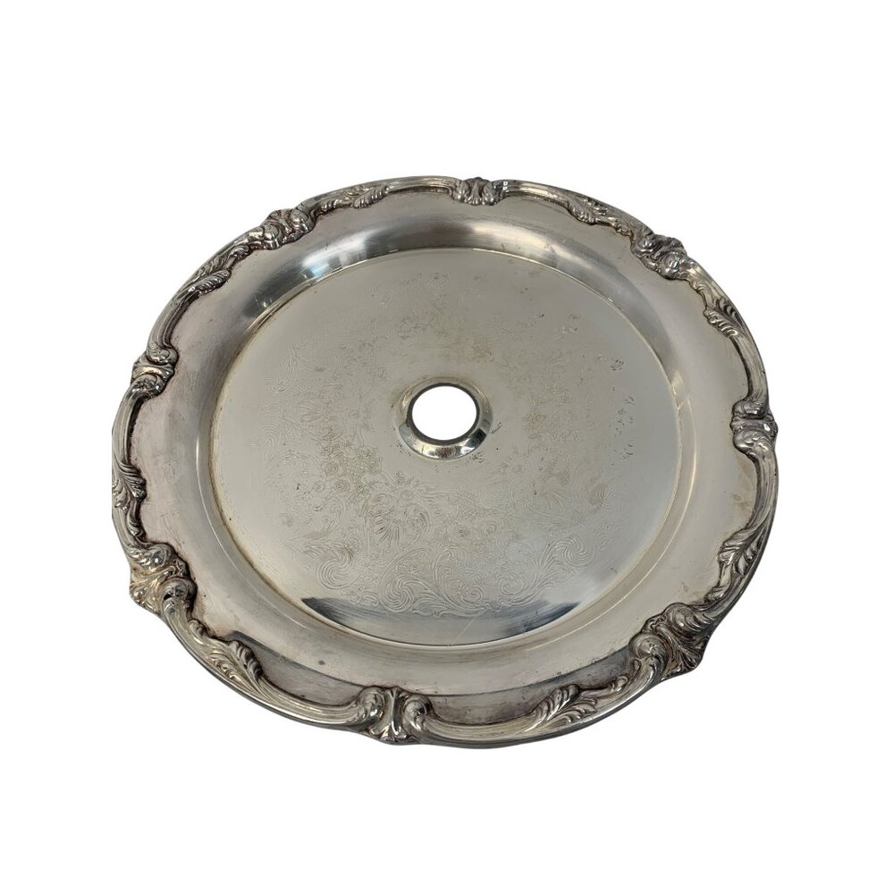VTG 50s Wm Rogers & Son Silver-Plated 13" Tray & Center Hole 8822